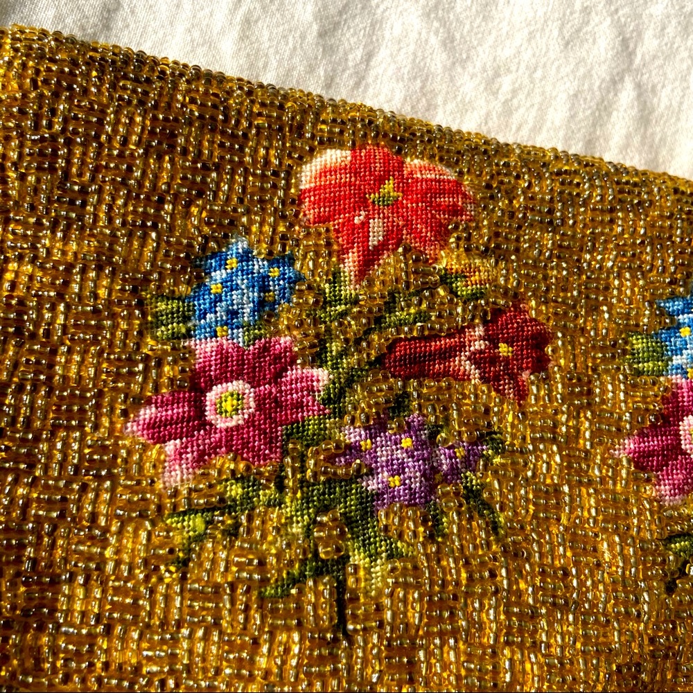 1950's Cross Stitch Beaded Clutch